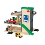 Garaj cu lift pe 3 nivele din lemn cu sina de tren